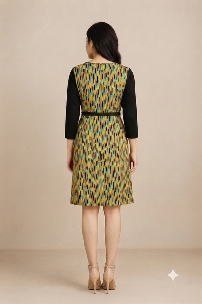 Earth-Tone Abstract Sheath