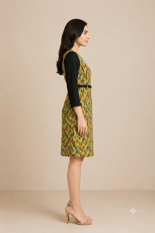 Earth-Tone Abstract Sheath