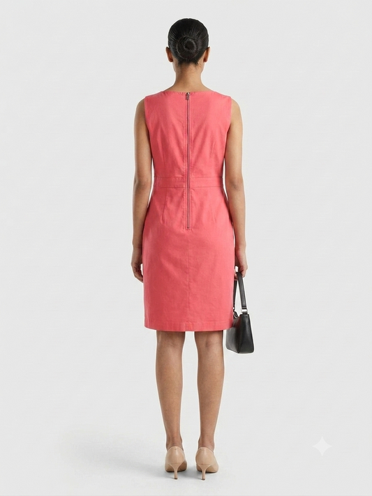 Classic Coral Sleeveless Sheath