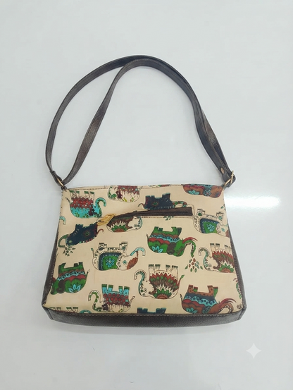 Handcrafted Elephant Print Cotton Sling Bag | Ethnic Crossbody Shoulder Bag | Lightweight Everyday Travel Purse for Women