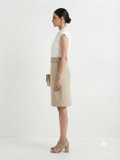 Pleated Two-Tone Utility Sheath