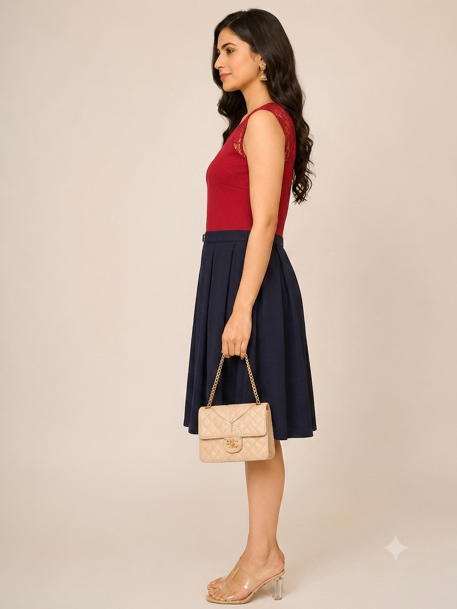 Sleeveless pleated dress