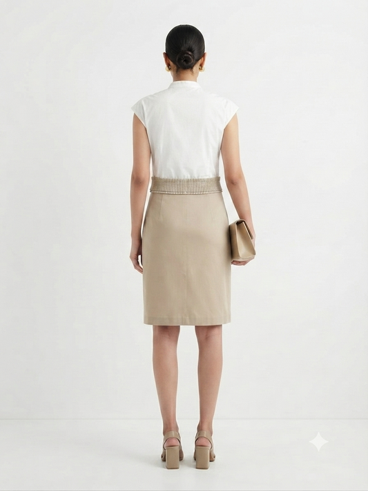 Pleated Two-Tone Utility Sheath