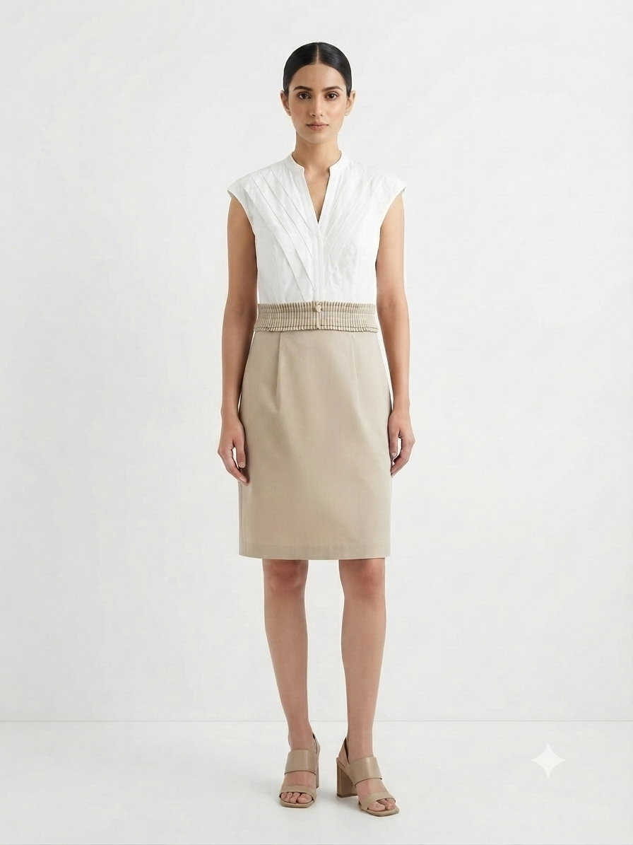 Pleated Two-Tone Utility Sheath