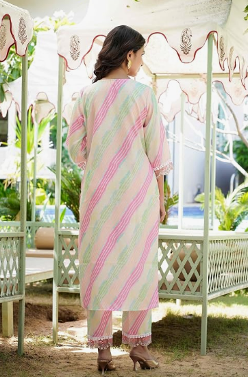 Mul Cotton Embroidery Multi Color Kurta Trousers With Dupatta (SU-P3-342)