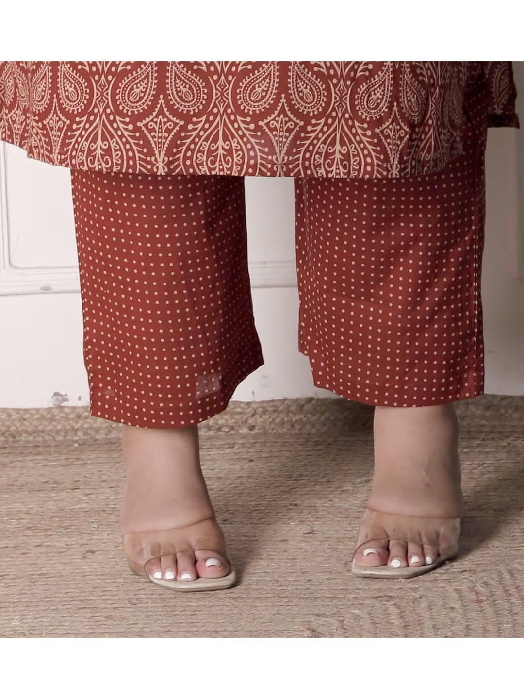 Rust Color Women Kurta with Pant and Dupatta - 22248655