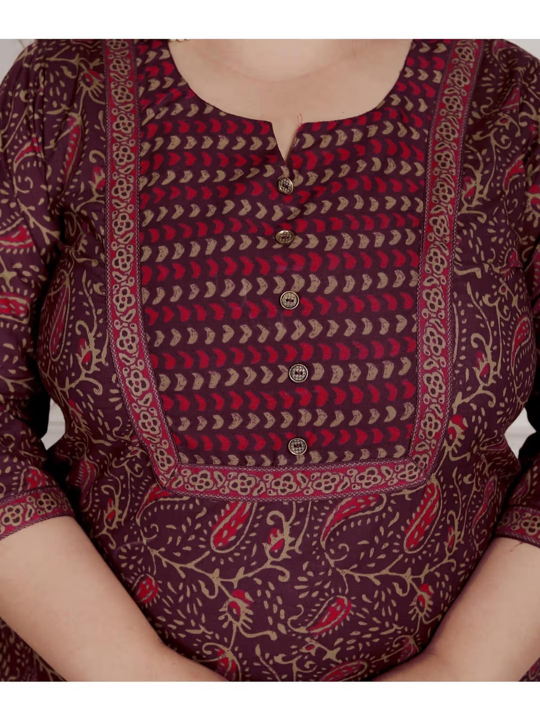 Purple Color Women Cotton Floral Kurta with Pant and Dupatta-22390330