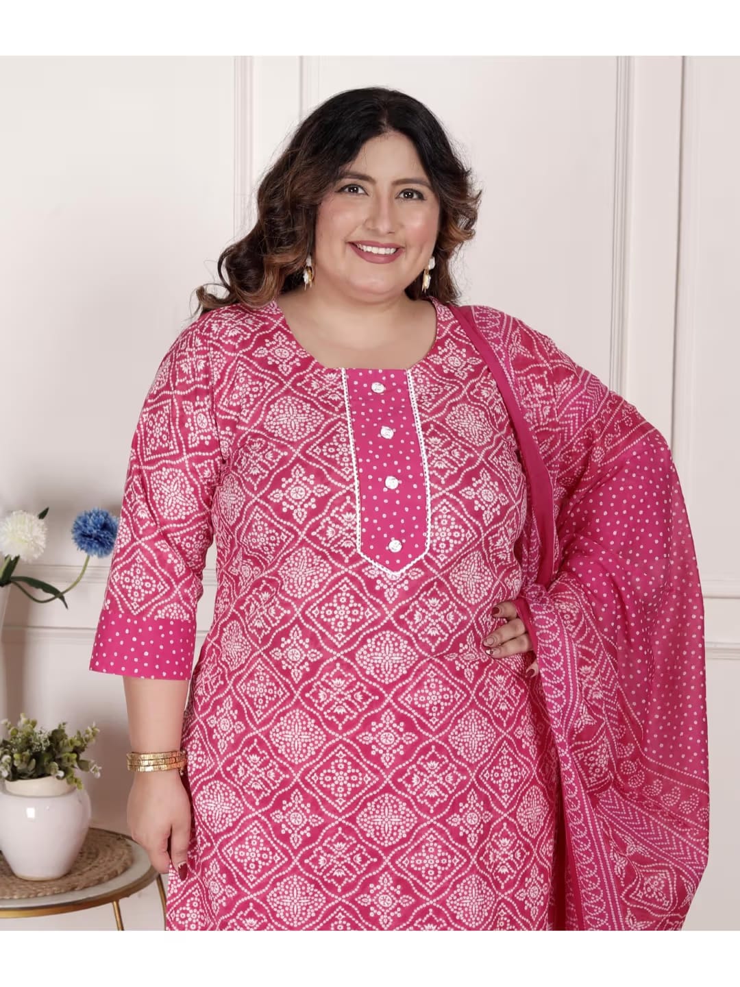 Pink Color Women Kurta with Pant and Dupatta-22248657