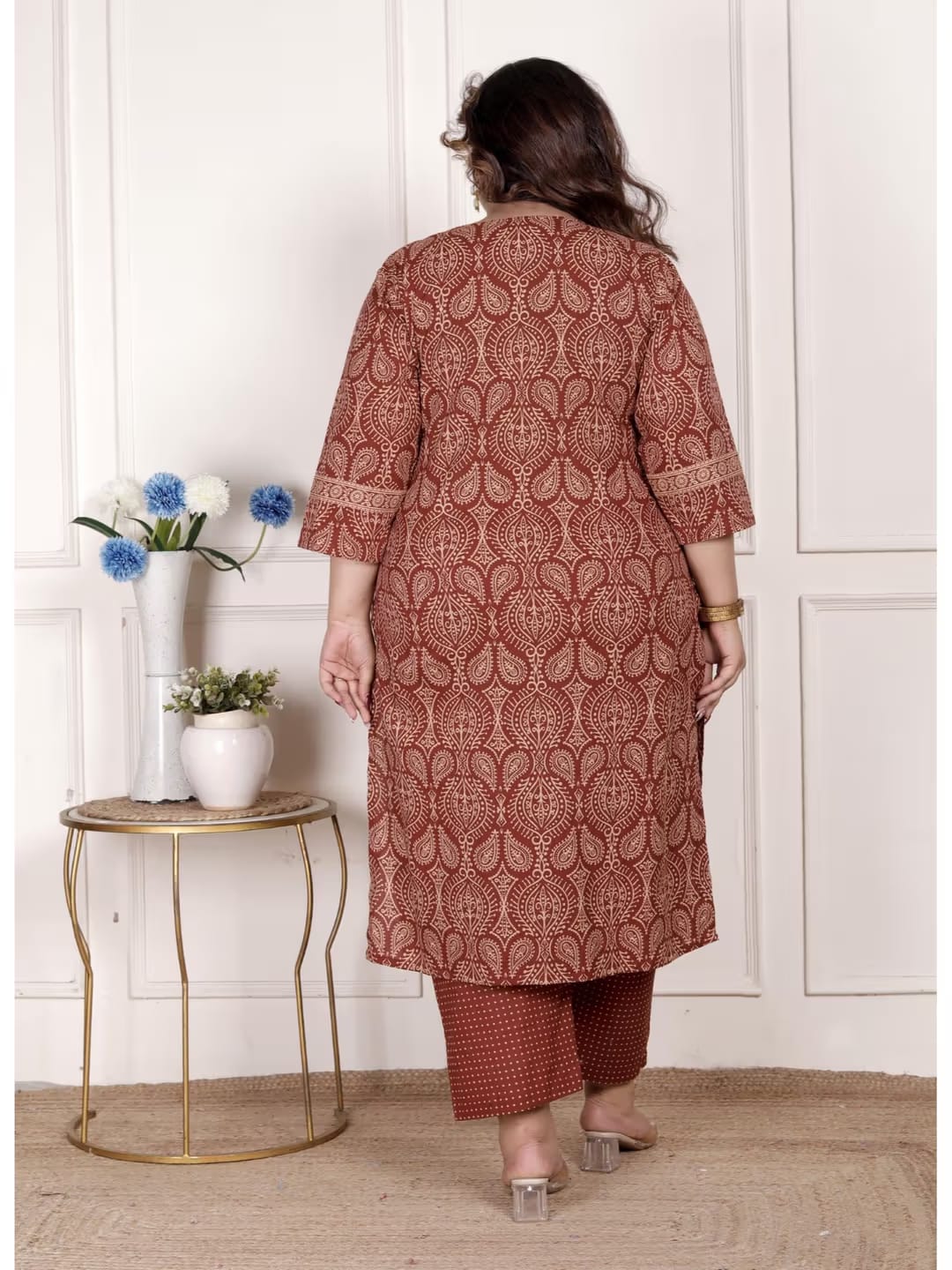 Rust Color Women Kurta with Pant and Dupatta - 22248655